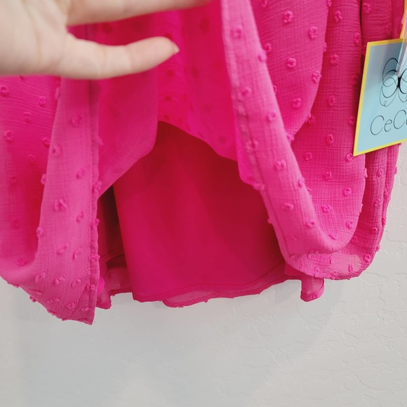 NWT CeCe Bright Rose Swiss Dots Blouse Top Women's Size 2X - Picture 7 of 13